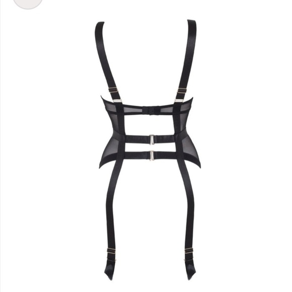 New! Bluebella Sawyer Strappy Basque Black Lingerie Garters 10866 - Picture 4 of 10